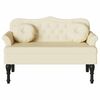 vidaXL Chesterfield Bench Cream 120.5 x 65 x 75 cm Faux Leather