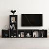 vidaXL 3 Piece TV Cabinet Set High Gloss Black Engineered Wood