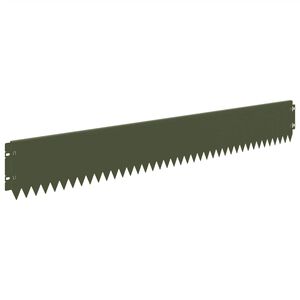vidaXL Lawn Edging 20 pcs 103 x 15 cm Steel Olive Green
