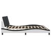 vidaXL Bed Frame without Mattress "Zadar" White and Black 200x200 cm Faux Leather