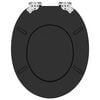 vidaXL Toilet Seat 2 pcs Black 44 x 38 cm MDF board