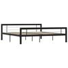 vidaXL Bed Frame without Mattress Black and White Metal 180x200 cm Super King