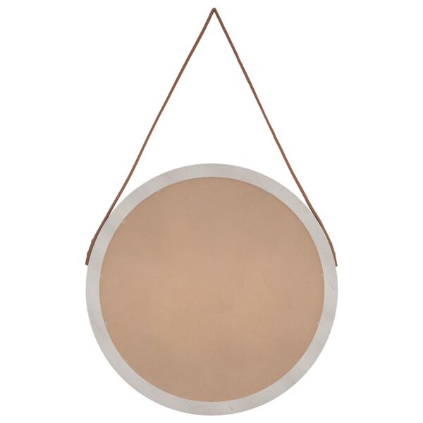 vidaXL Wall Mirror with Strap White &Oslash; 55 cm