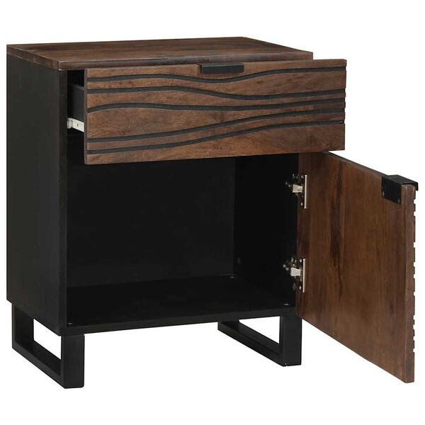vidaXL Bedside Cabinet Walnut 50 x 33 x 60 cm Solid Acacia wood
