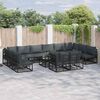vidaXL Garden Sofa Set with Cushion 12 pcs Black Aluminium