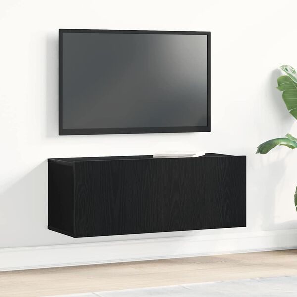 vidaXL TV Cabinets Black oak 80 x 30 x 30 cm Engineered Wood