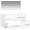vidaXL Bathroom Cabinet with Mirror High Gloss White Engineered Wood