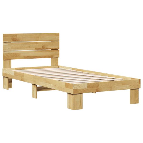 vidaXL Bed Frame with Headboard without Mattress 90x190 cm Solid Wood Oak