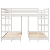 vidaXL Triple Bunk Bed Frame White 200 x 200 cm Solid Pine Wood