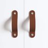 vidaXL Cabinet Handles 2 pcs Brown 96 mm PU