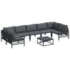 vidaXL Garden Sofa Set 8 pcs Black Steel
