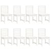 vidaXL 11 Piece Garden Dining Set White Solid Wood Pine