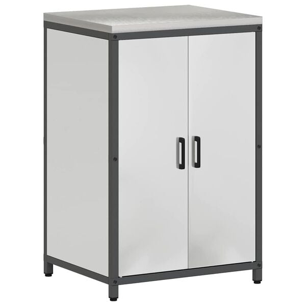 vidaXL Kitchen Storage with Shelf Silver 60 x 50 x 92 cm Steel