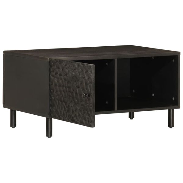 vidaXL Coffee Table Black 80x50x40 cm Solid Wood Mango