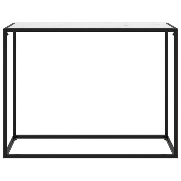 vidaXL Console Table White 100x35x75 cm Tempered Glass