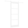 vidaXL Sliding Door ORKDAL White 83 x 211 cm Solid Pine Wood and Glass