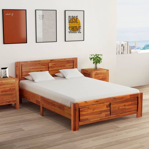vidaXL Bed Frame without Mattress Solid Acacia Wood 120x200cm