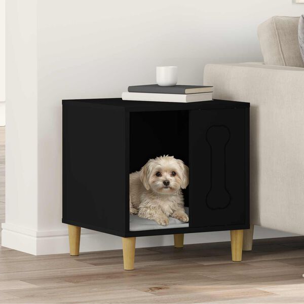 vidaXL Dog House Black 44 x 42 x 49 cm Engineered Wood