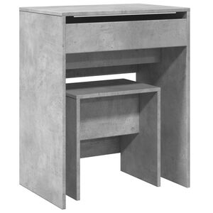 vidaXL Dressing Table and Stool Concrete Grey 60x40x113,5 cm
