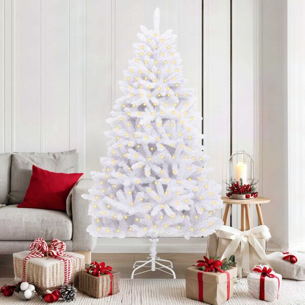 vidaXL Artificial Christmas Tree White 180 cm PVC and Metal