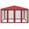 vidaXL Party Tent with 8 Mesh Sidewalls Red 4x4 m HDPE