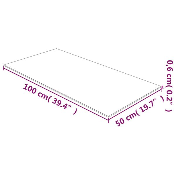 vidaXL Table Top Transparent 50x100 cm Tempered Glass