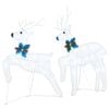 vidaXL LED Reindeers 2 pcs Cold White 45 x 19 x 65 cm Fabric