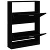 vidaXL Shoe Cabinet Black 59x17x81 cm Engineered Wood