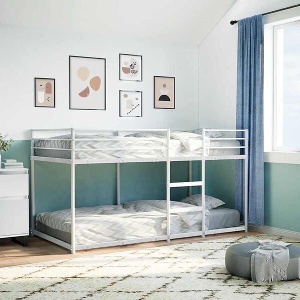 vidaXL Bunk Bed without Mattress White 75x190 cm Steel