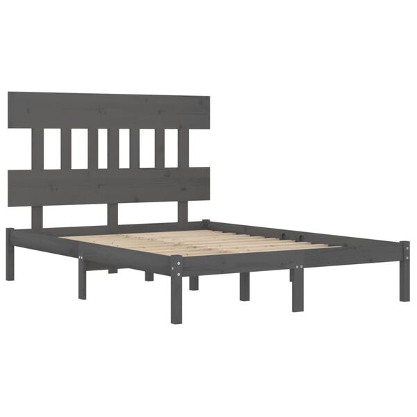 vidaXL Bed Frame without Mattress Grey 200x200 cm Solid Wood