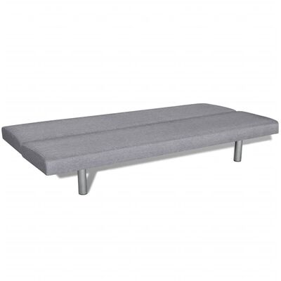vidaXL Sofa Bed Light Grey Polyester