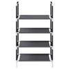 vidaXL Shoe Rack 4-Tier Black 44x28x77 cm Non-woven Fabric
