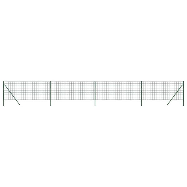 vidaXL Wire Mesh Fence Green 0.8x10 m Galvanised Steel