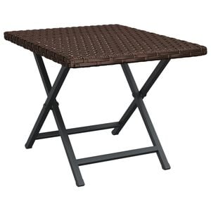 vidaXL Folding Table Brown 45x35x32 cm Poly Rattan