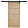 vidaXL Sliding Door ORKDAL Natural and Black 93 x 202 cm