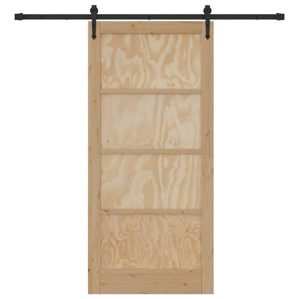 vidaXL Sliding Door ORKDAL Natural and Black 93 x 202 cm