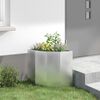 vidaXL Corner Planter Silver 45 x 45 x 50 cm Galvanised steel