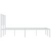 vidaXL Metal Bed Frame without Mattress with Headboard White 140x190cm