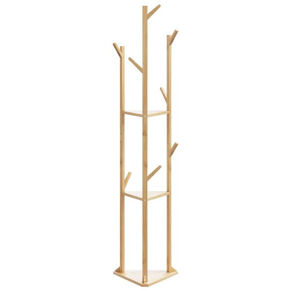 vidaXL Coat Stand with Hooks and Shelves 39x33x166 cm Bamboo