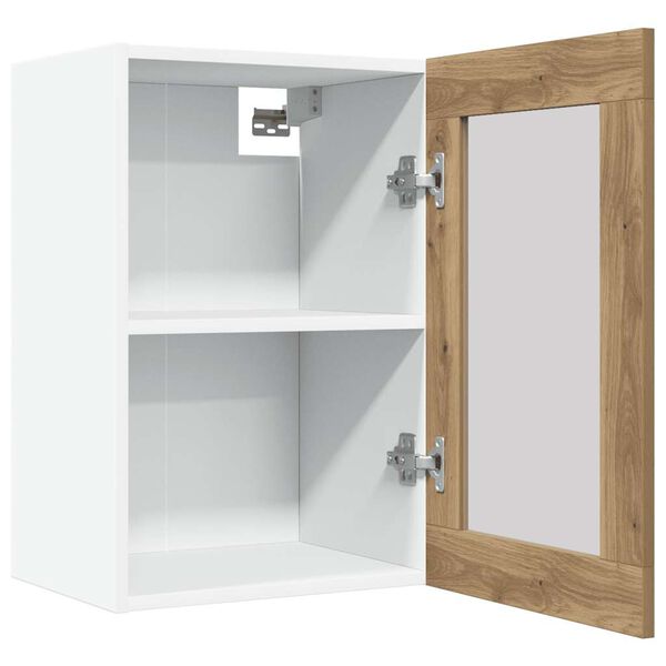 vidaXL Hanging Glass Cabinet Lyon Artisan Oak 40x31x60 cm Engineered Wood
