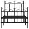 vidaXL Metal Bed Frame without Mattress with Footboard Black 80x200cm