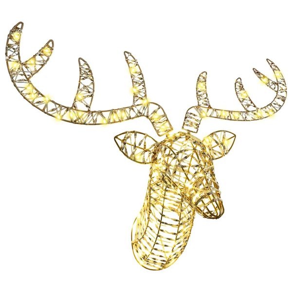 vidaXL Reindeer Pull Sleigh Warm white 68 x 36.5 x62.5 cm PET