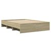vidaXL Bed Frame without Mattress Sonoma Oak 135x190 cm Double Engineered Wood