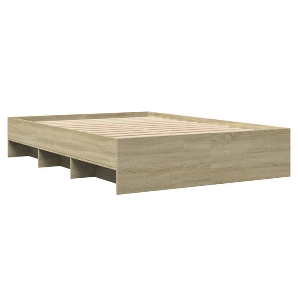 vidaXL Bed Frame without Mattress Sonoma Oak 135x190 cm Double Engineered Wood