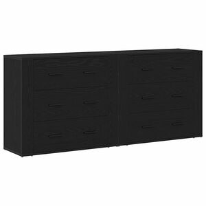 vidaXL Sideboard Black Oak 160 x 33 x 70 cm Engineered Wood