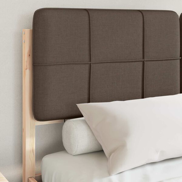 vidaXL Bed Frame with Upholstered Headboard Taupe 140 x 200 cm