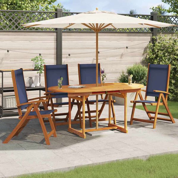 vidaXL Folding Garden Chairs 4 pcs Solid Wood Acacia and Textilene