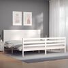 vidaXL Bed Frame without Mattress White 200x200 cm Solid Wood