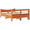 vidaXL Bed Frame with Headboard Wax Brown 135x190 cm Double Solid Wood Pine