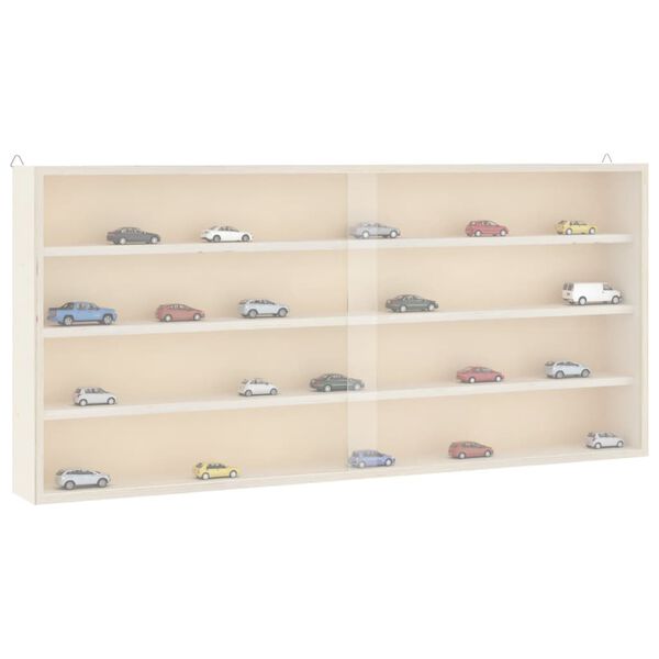 vidaXL Wooden Collector's Display Case with Doors 80x8.5x37cm